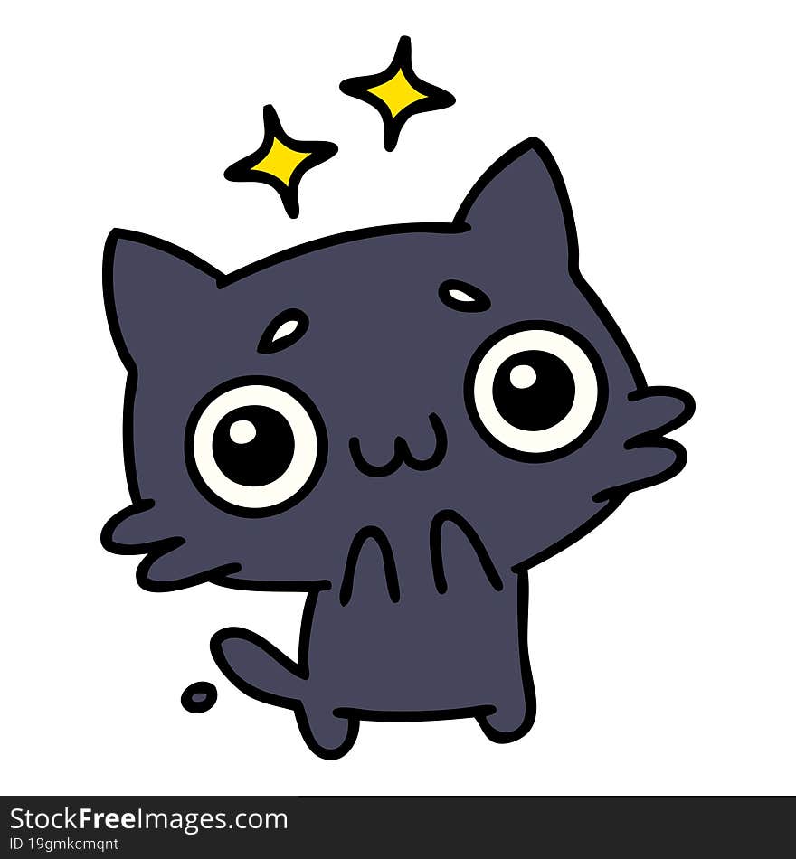 cute cartoon of an amazed cat. cute cartoon of an amazed cat