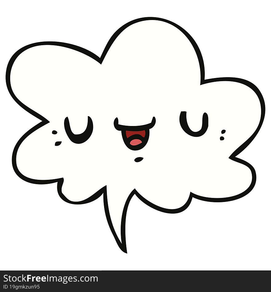 happy cartoon face with speech bubble. happy cartoon face with speech bubble