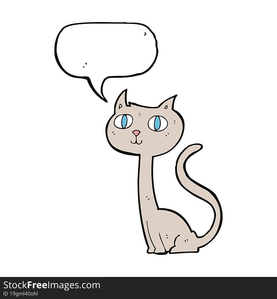 Cartoon Cat With Speech Bubble