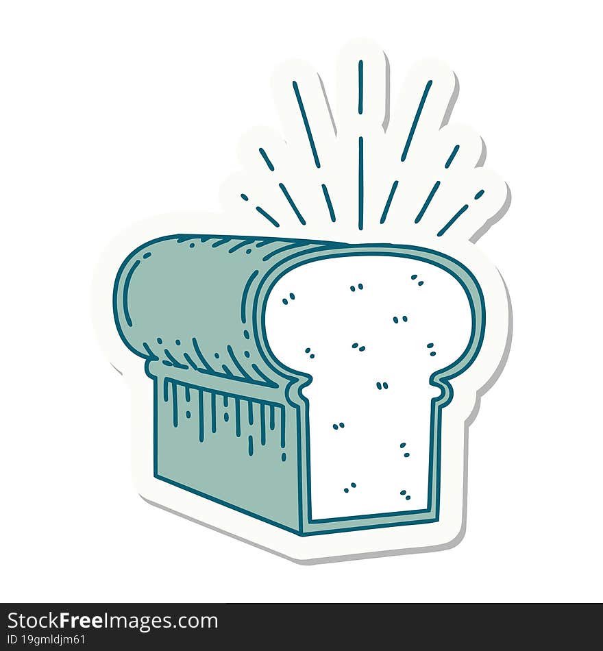 sticker of tattoo style loaf of bread