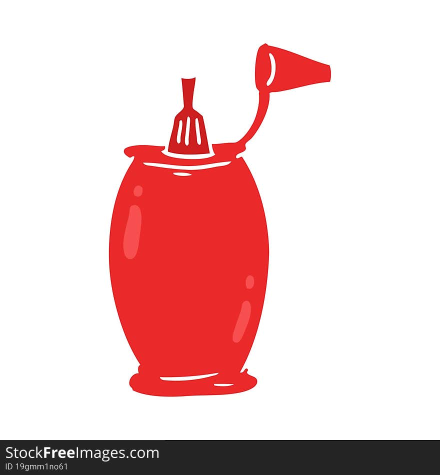 flat color style cartoon tomato ketchup bottle