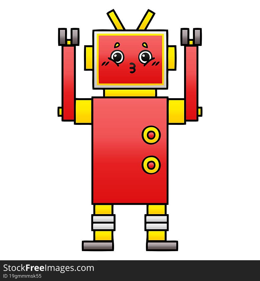 Gradient Shaded Cartoon Robot