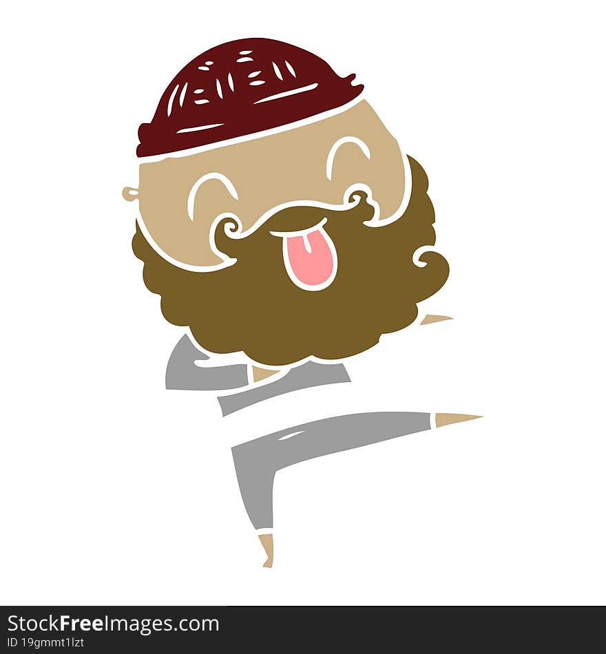 man with beard sticking out tongue