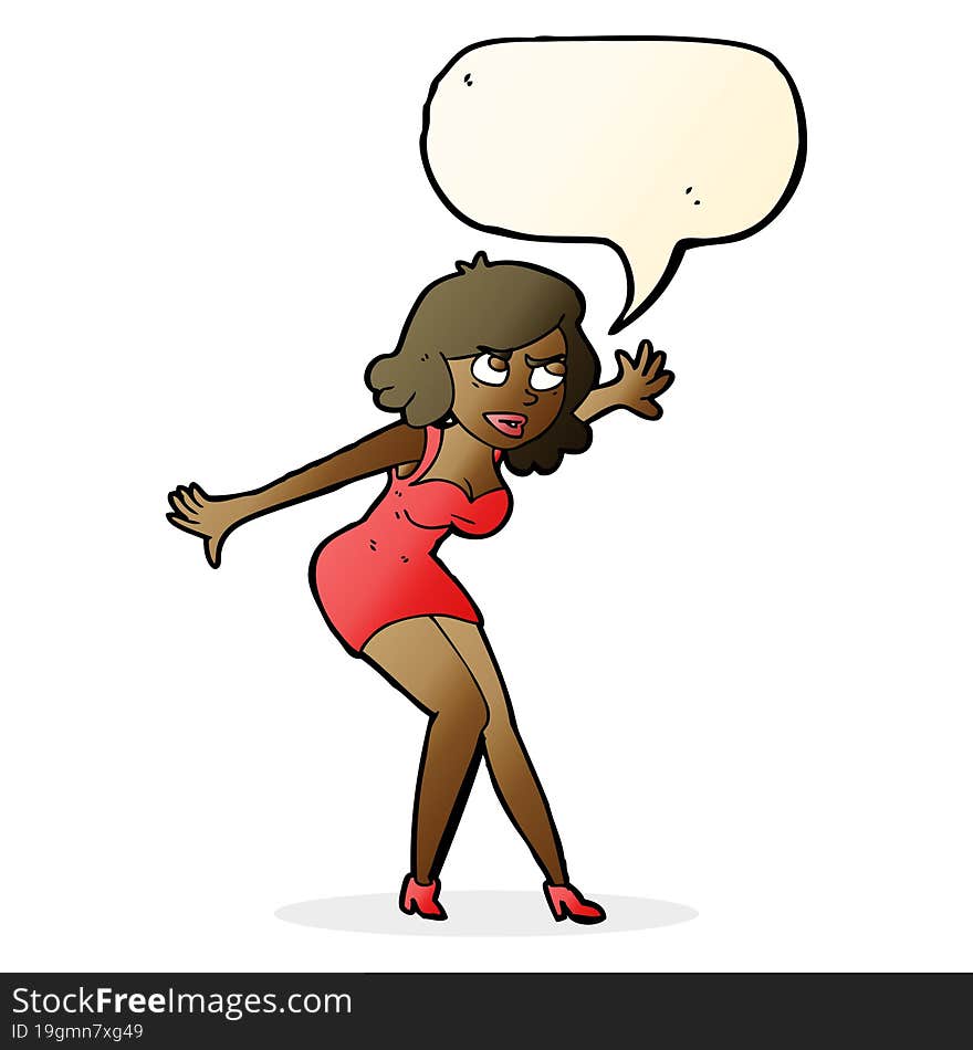 Cartoon Female Spy With Speech Bubble