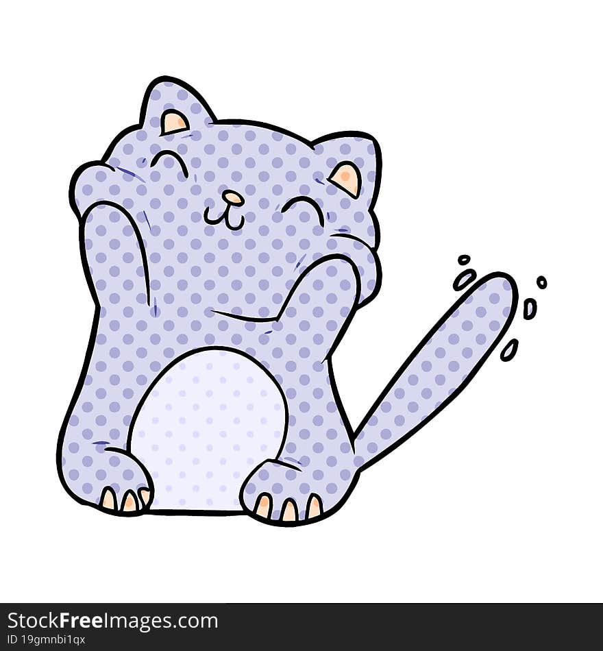 very happy cute cartoon cat. very happy cute cartoon cat