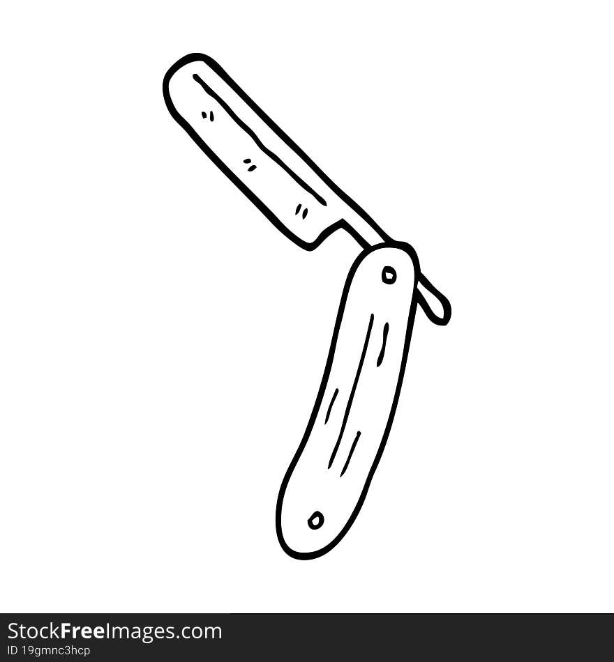 Line Drawing Cartoon Cut Throat Razor