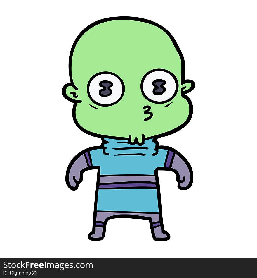 cartoon weird bald spaceman. cartoon weird bald spaceman