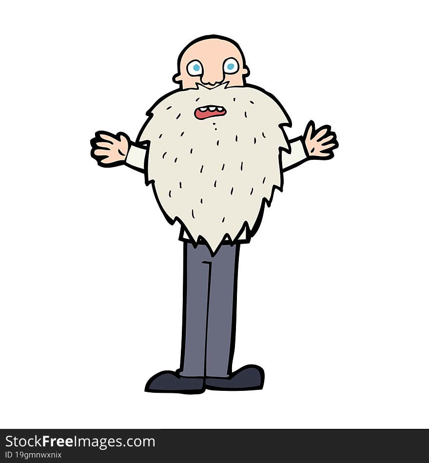 cartoon bearded old man