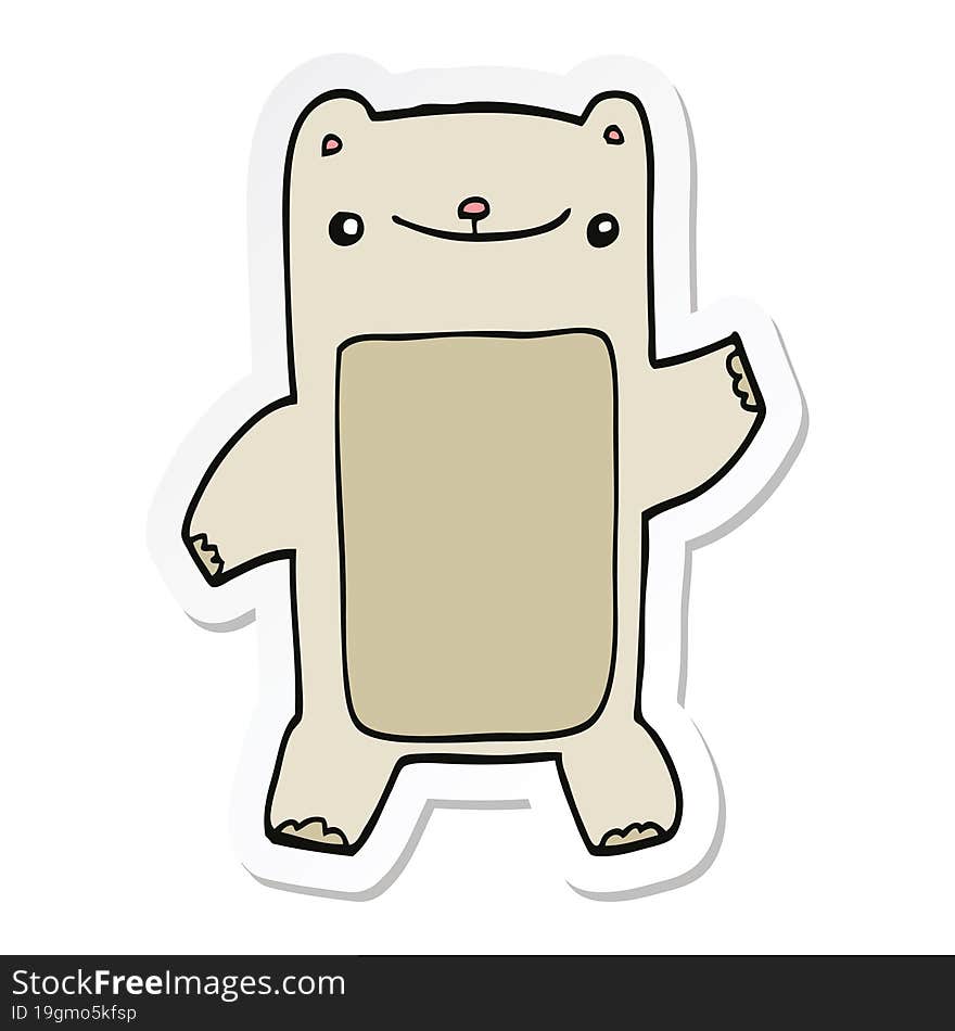 Sticker Of A Cartoon Teddy Bear