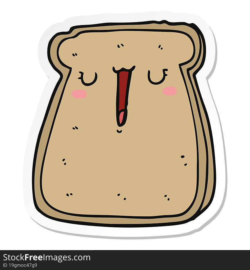 Sticker Of A Cartoon Toast