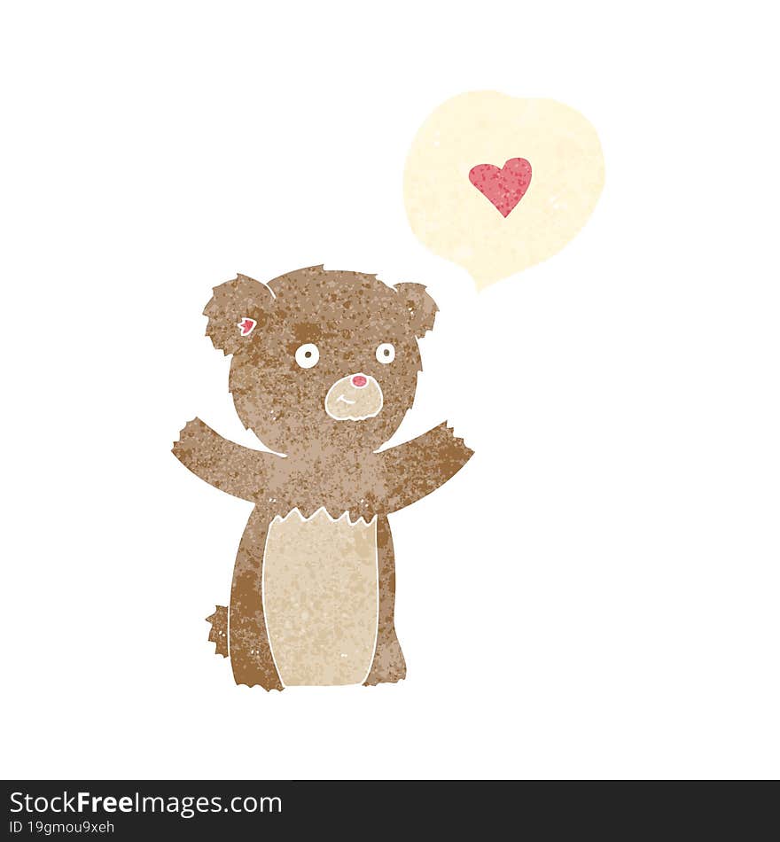 Cartoon Teddy Bear With Love Heart