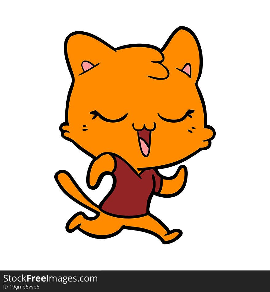 happy cartoon cat. happy cartoon cat