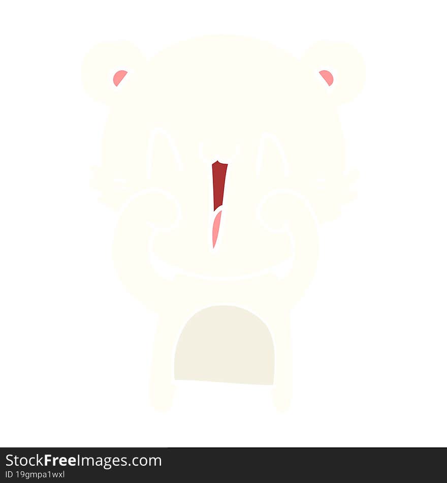 Happy Polar Bear Flat Color Style Cartoon