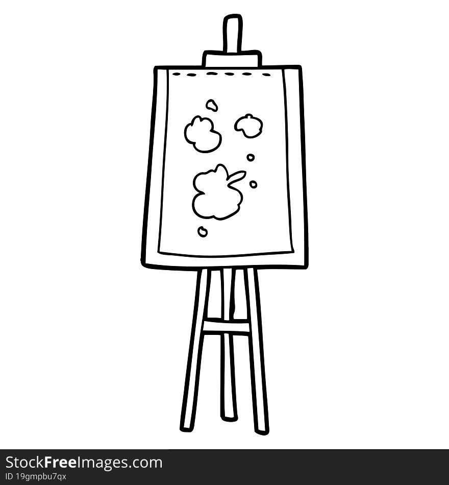 cartoon painting easel. cartoon painting easel