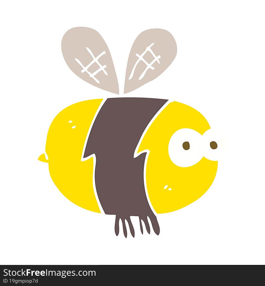 flat color illustration of a cartoon bee