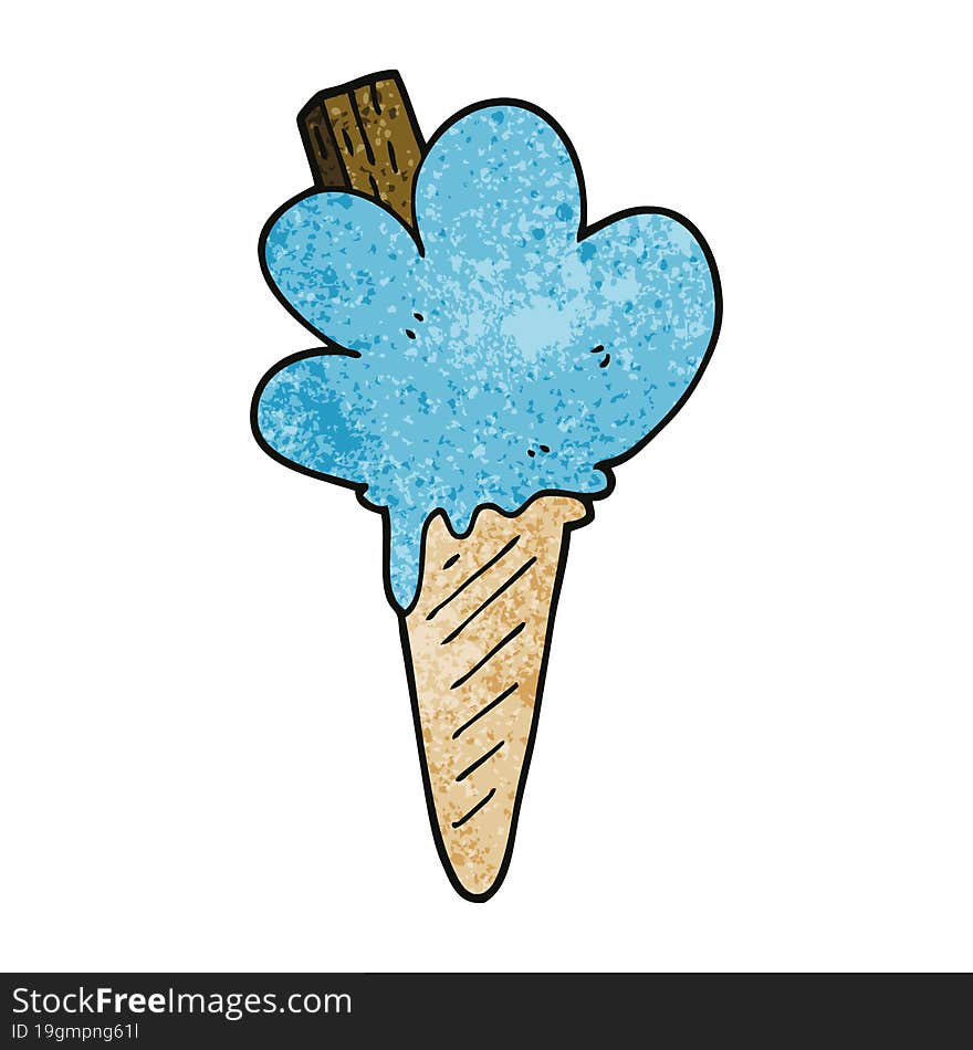 cartoon doodle ice cream cone