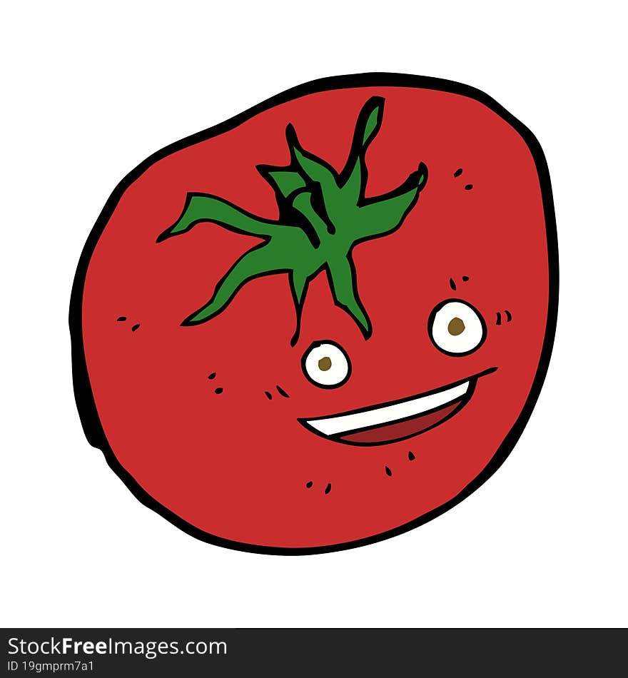 cartoon happy tomato