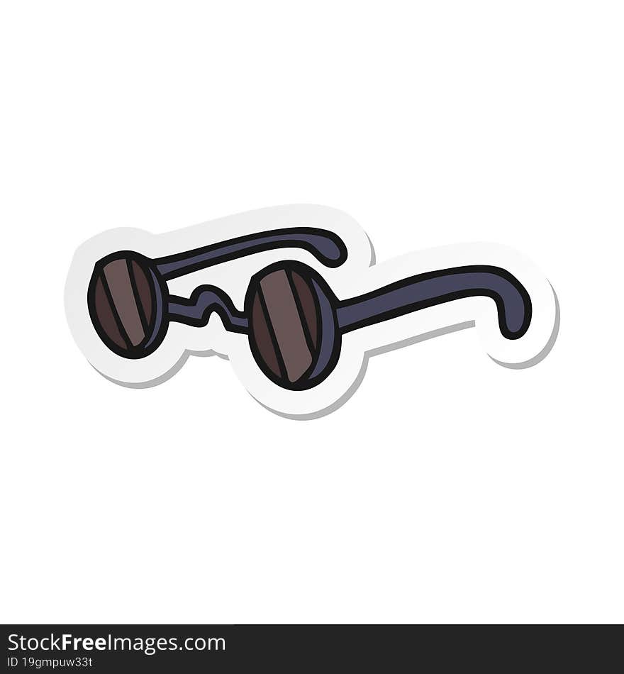 sticker of a cartoon sunglasses