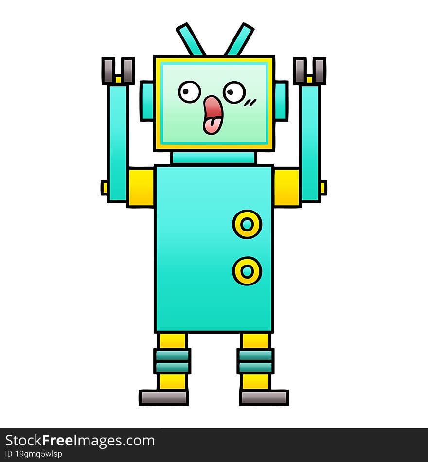 gradient shaded cartoon robot