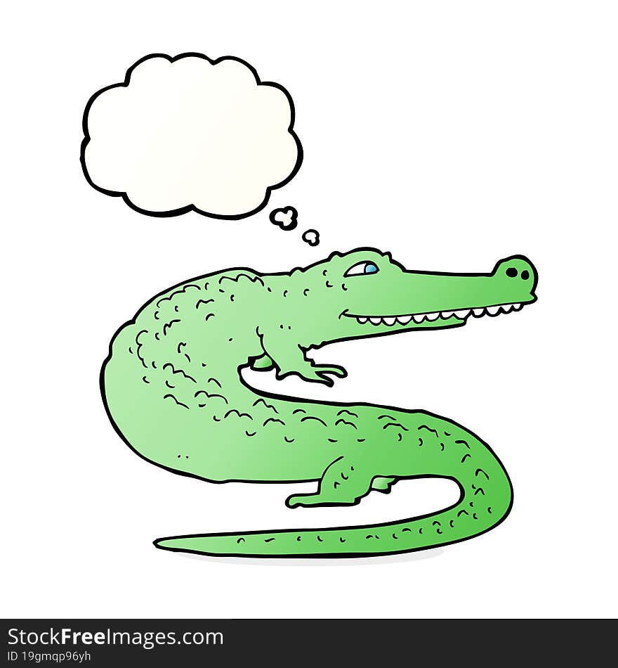 Cartoon Crocodile With Thought Bubble