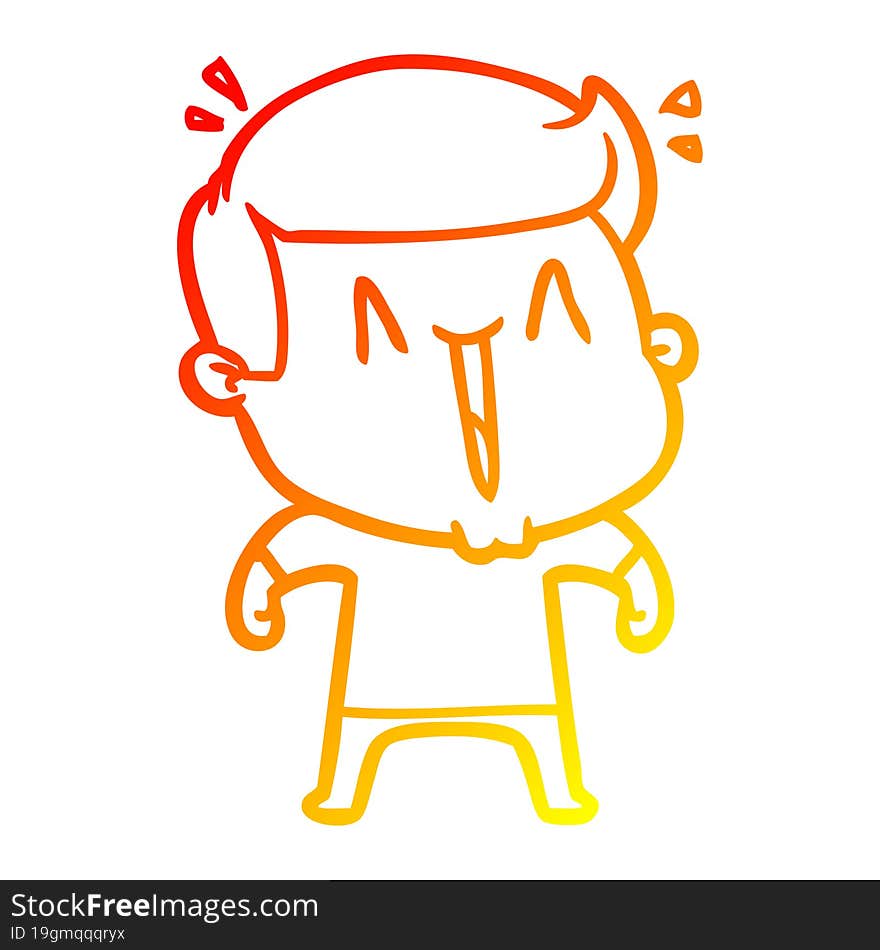 Warm Gradient Line Drawing Cartoon Excited Man