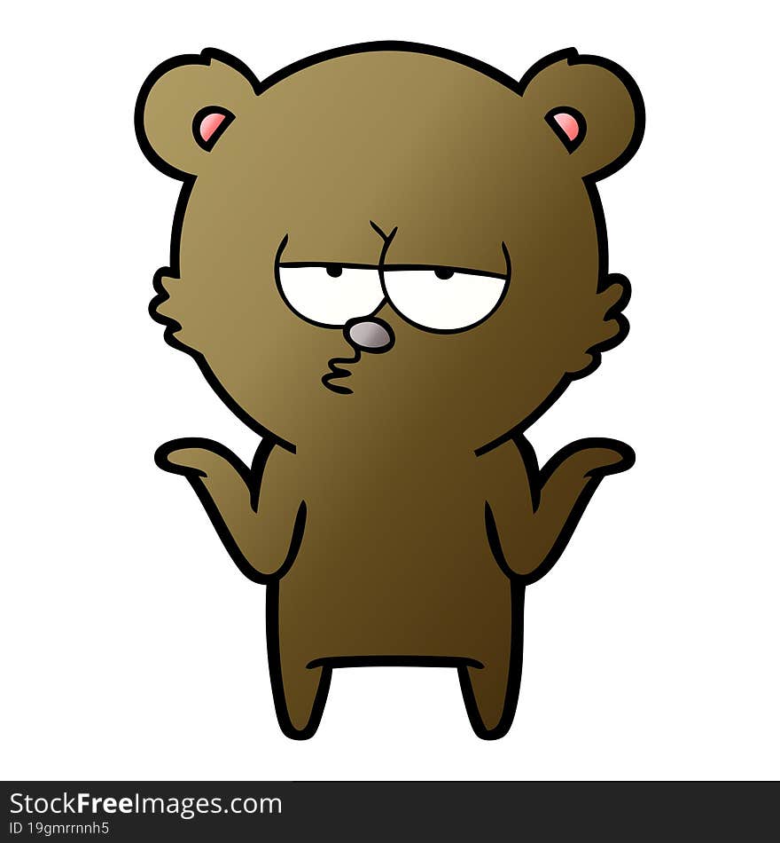 bored bear cartoon shrugging. bored bear cartoon shrugging