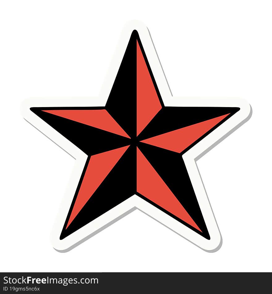 tattoo style sticker of a star