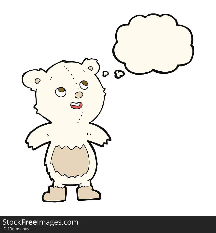 cartoon polar bear with thought bubble