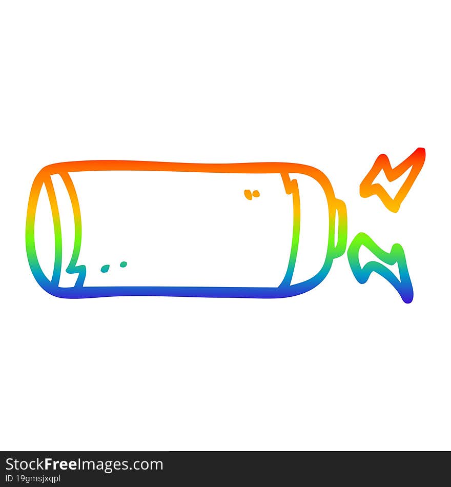 rainbow gradient line drawing cartoon battery