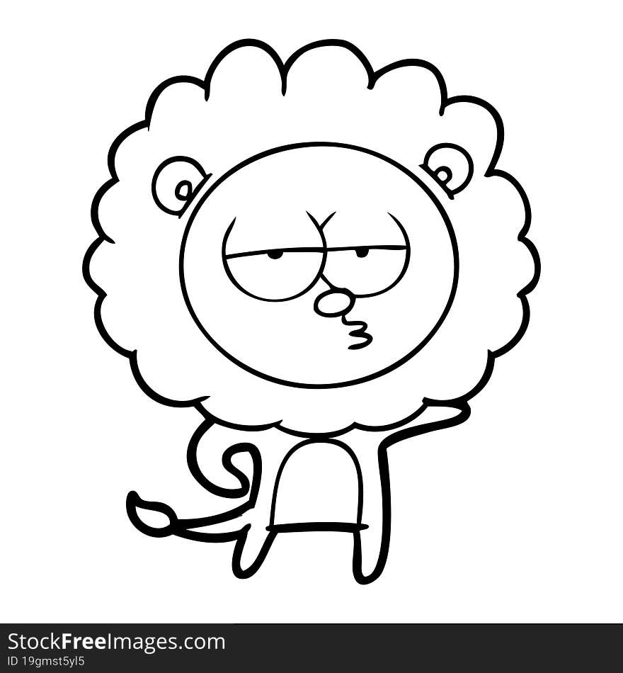 cartoon bored lion. cartoon bored lion