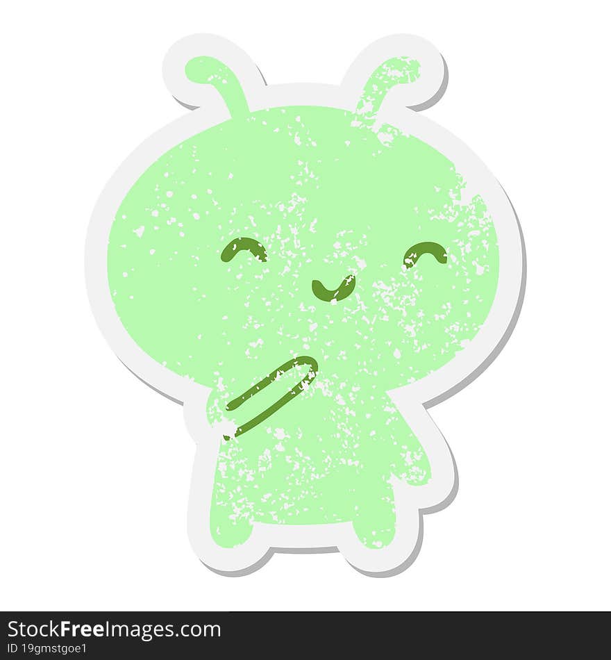 Small Alien Grunge Sticker