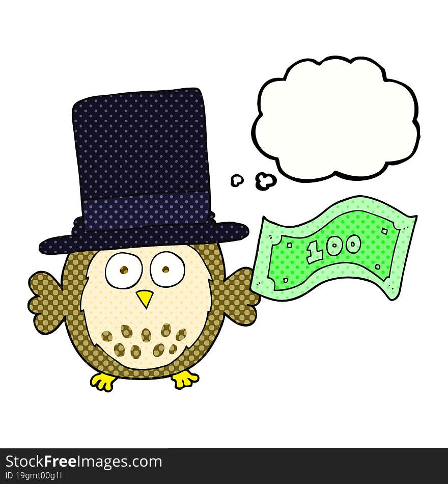 thought bubble cartoon rich owl