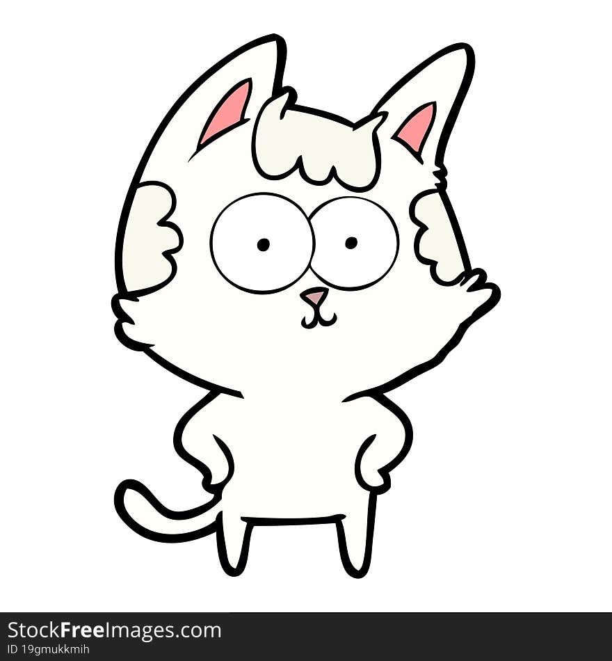 happy cartoon cat. happy cartoon cat