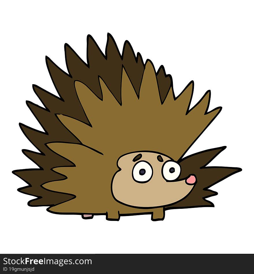 cartoon doodle spiky hedgehog