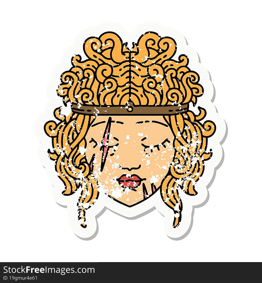 human barbarian character grunge sticker