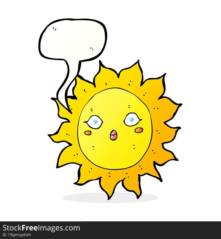 Cartoon Sun With Speech Bubble