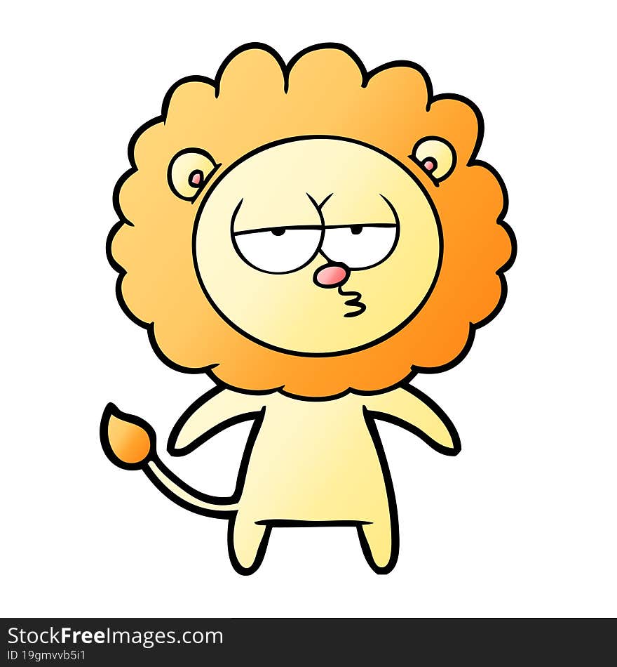 cartoon bored lion. cartoon bored lion