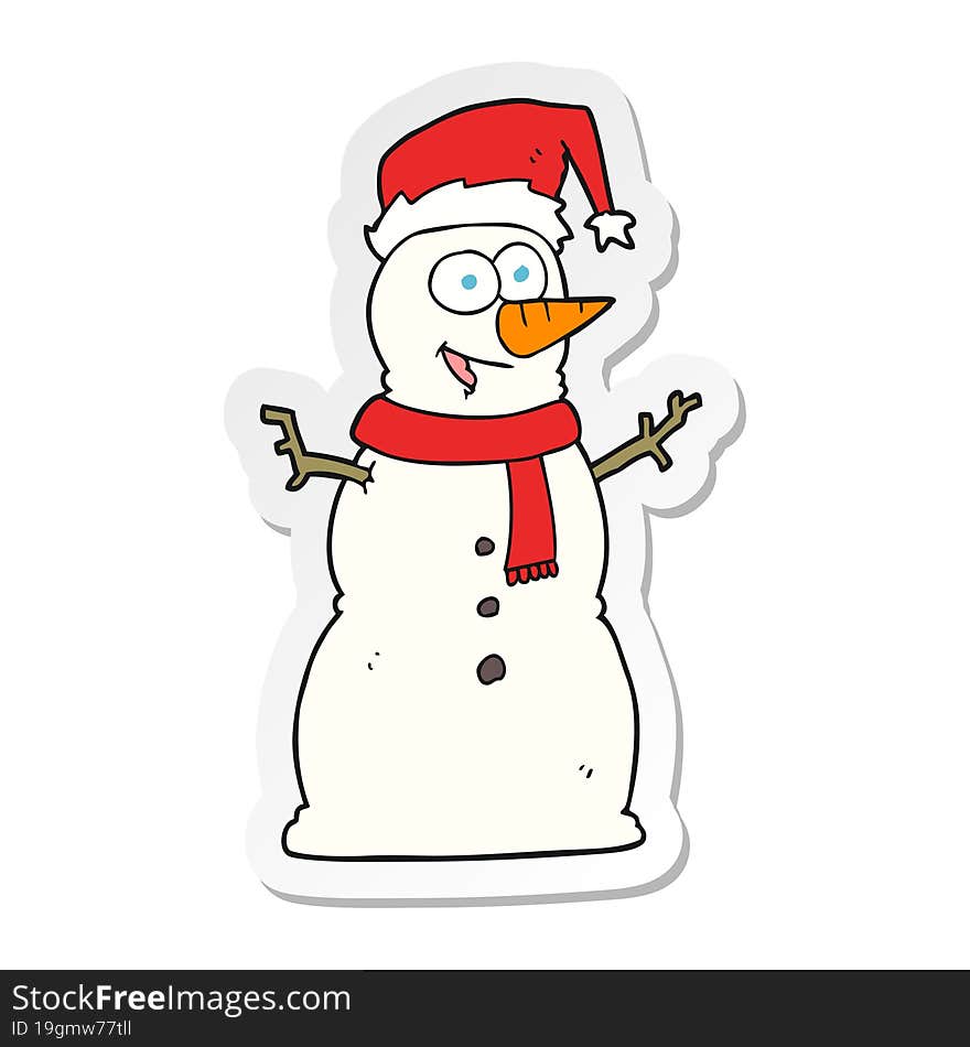 sticker of a cartoon snowman