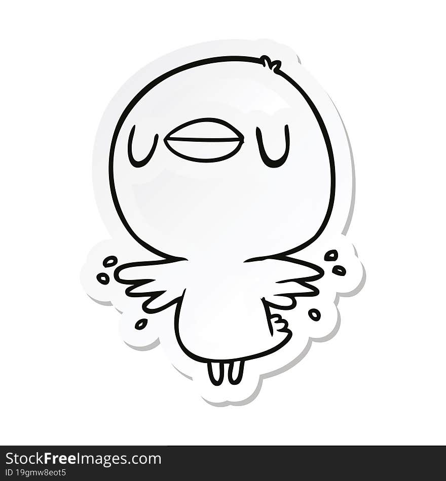 sticker of a cartoon chick flapping wings