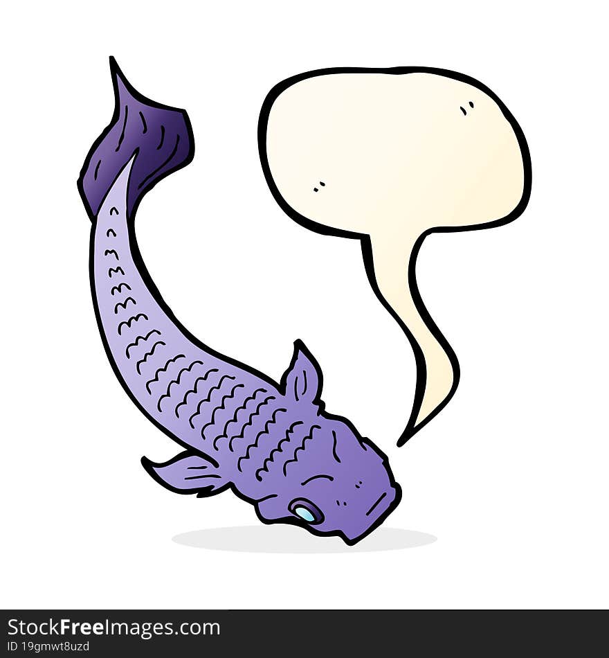 cartoon fish with speech bubble