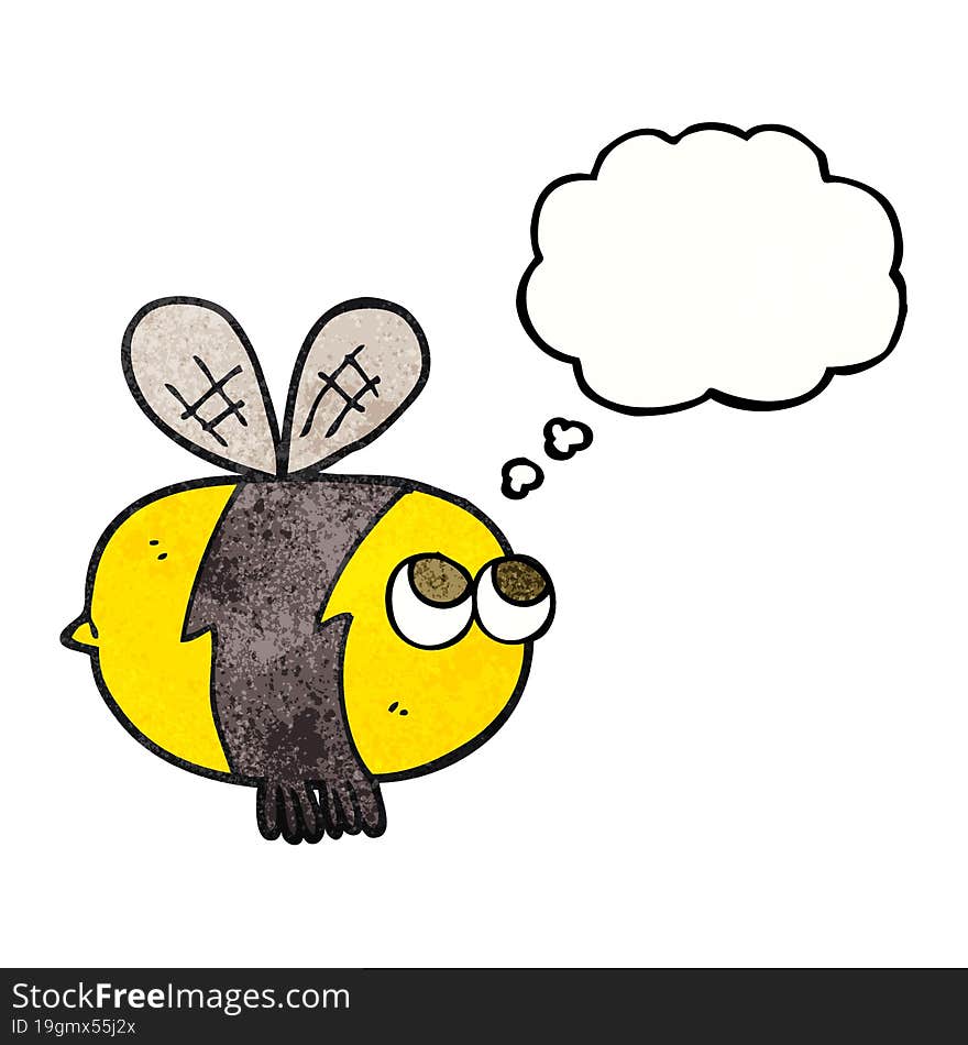 thought bubble textured cartoon bee