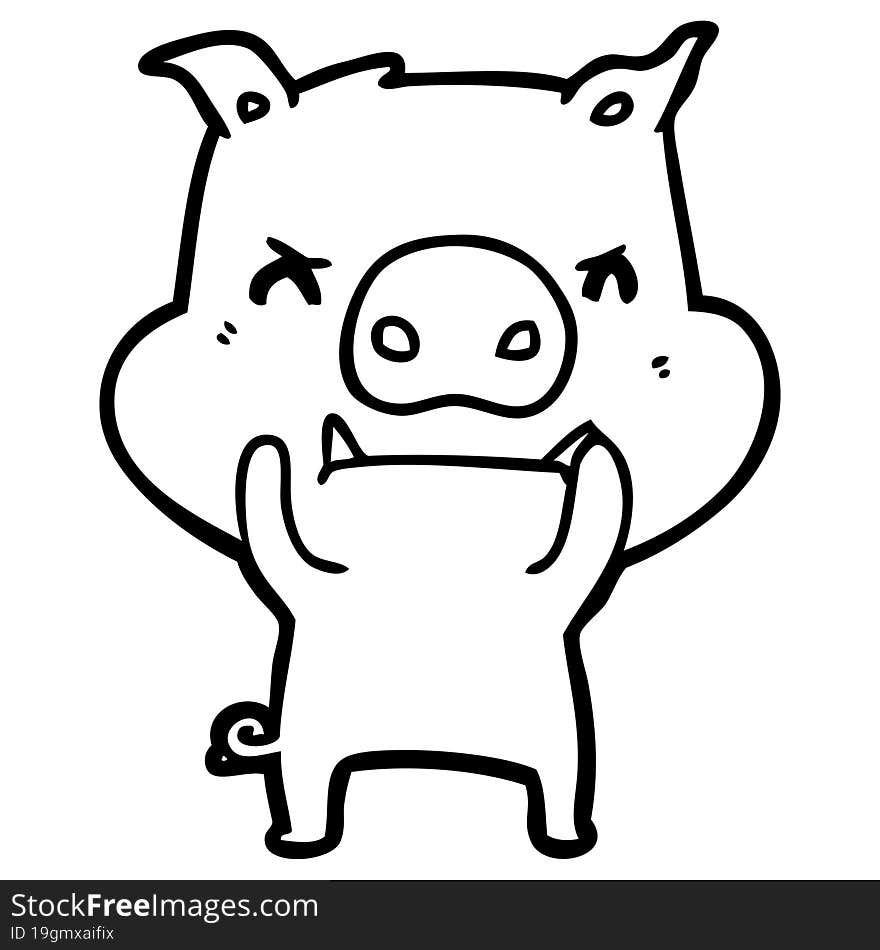 angry cartoon pig. angry cartoon pig