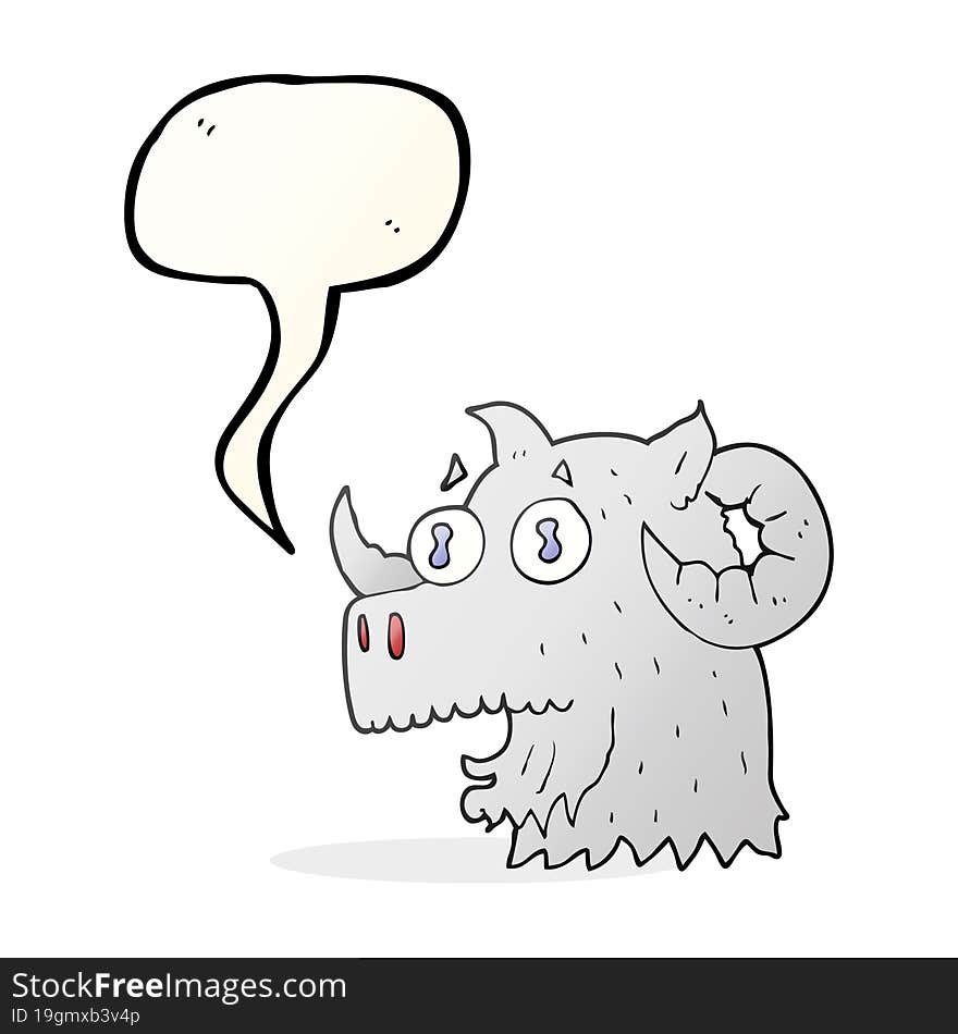 speech bubble cartoon ram head