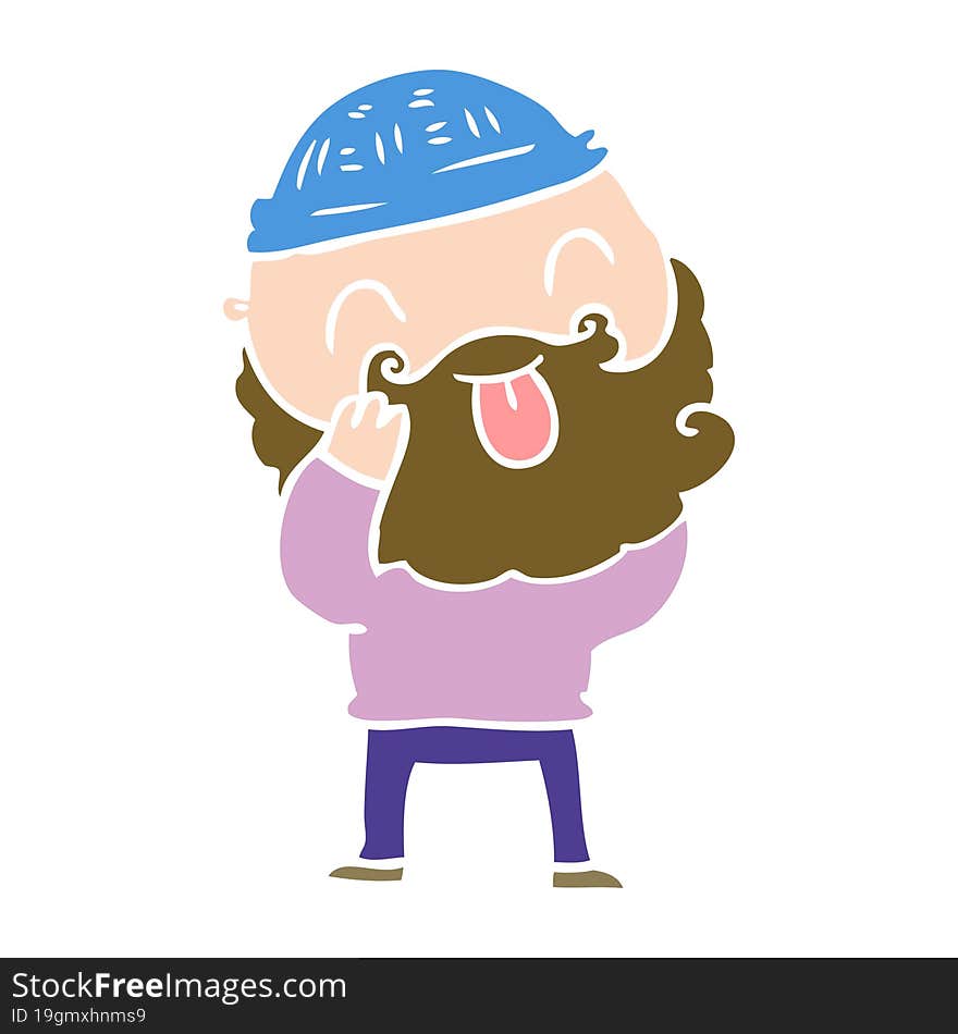 man with beard sticking out tongue