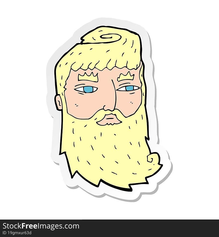 sticker of a cartoon bearded man