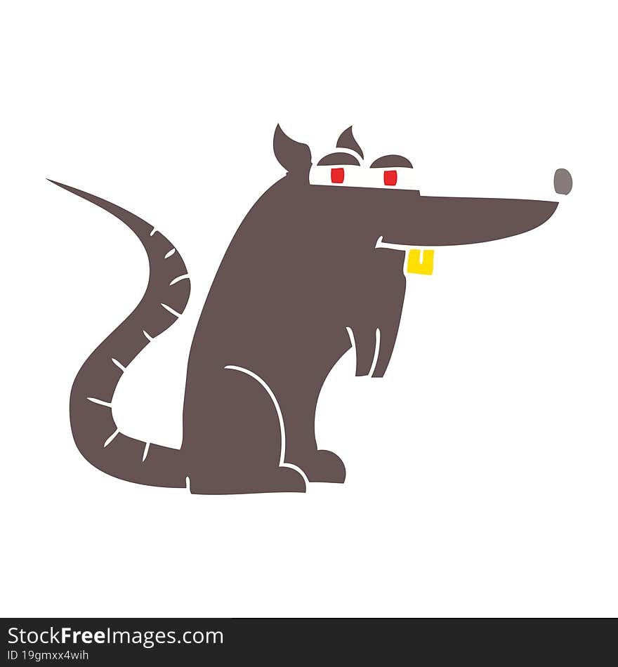 flat color illustration of evil rat. flat color illustration of evil rat