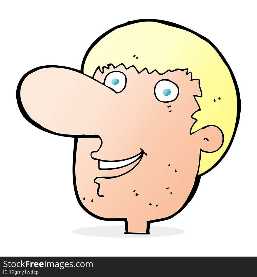 cartoon happy male face