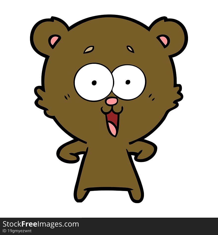 laughing teddy  bear cartoon. laughing teddy  bear cartoon