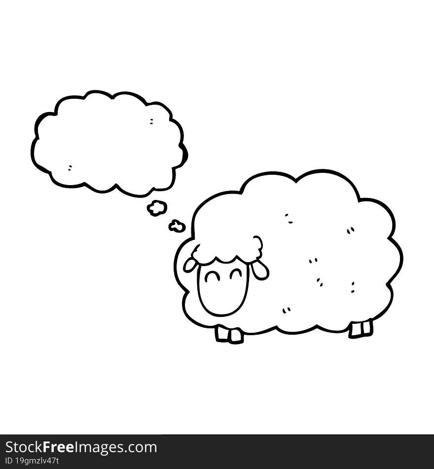 Thought Bubble Cartoon Sheep