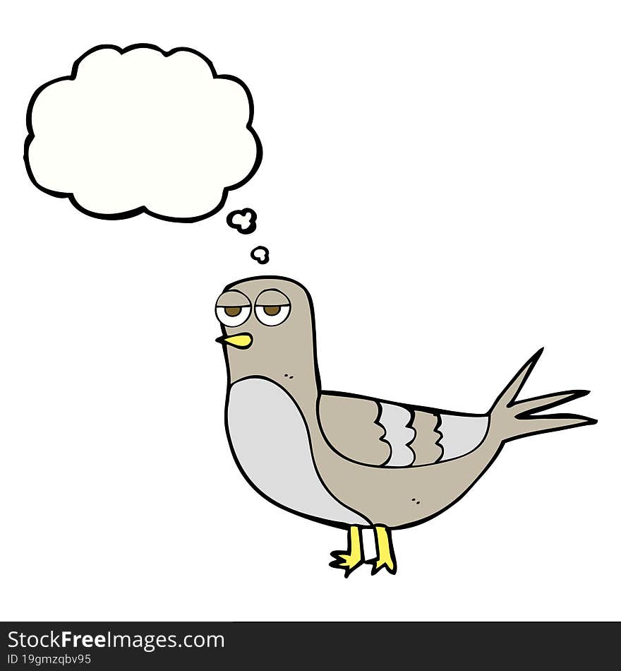 thought bubble cartoon pigeon